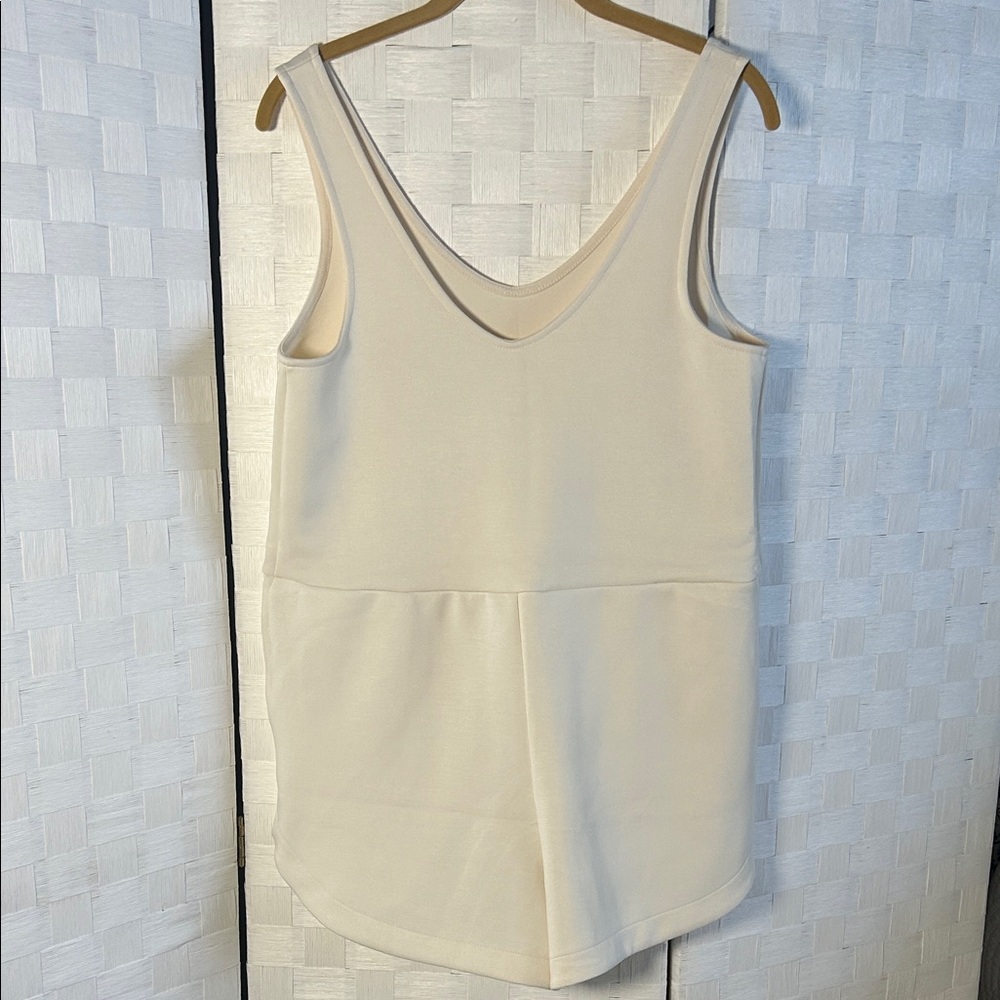 A New Day Sleeveless Cream Jumpsuit with pockets - Picture 6 of 7